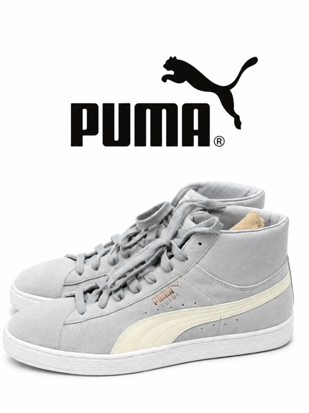 Puma Light Gray Sneaker Tag with Red Puma Logo
